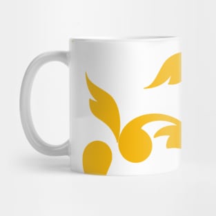 Mustard Yellow Abstract Victorian Flower Pattern Mug